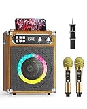 GJCrafts Karaoke, All-in-One Karaoke Maschine mit 20W Bluetooth Lautsprecher, 2 Kabellosen...