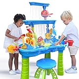 TEMI Kleinkind-Wassertisch, Kinder Sand und Wasser Tabelle, 3-Tier im Freien Wasser...