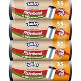Swirl Reißfest & Dicht Fixierband Müllbeutel 35 l (4 x 10 Beutel), tropfsichere...
