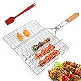 BBQ Grillkorb Fisch-Grillkorb, Grillroste Grill Basket, Edelstahl BBQ Grillkorb...