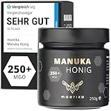maorika - Manuka Honig 250 MGO + 250g im Glas (lichtundurchlässig, kein Plastik) -...