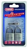 ABUS Vorhängeschloss Titalium 64TI/30 - 2er Set, gleichschließend - Kellerschloss mit...