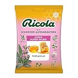 Ricola Honig Alpen Salbei, 75g Beutel Original Schweizer Kräuter-Bonbons mit 13...