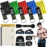 Resistance Bands Widerstandsbänder Set, 5 Fitnessbänder Expander Tube Bands, Fitnessband...