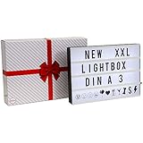 B.K.Licht I LED A3 Lightbox I USB und Batterie I 120 beleuchtete Buchstaben in schwarz...