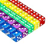 PlandleLee 20 Stück Würfel Bunt Set 6-Seitig, 14 mm, D6 Dice mit Runden Ecken, Bunt...