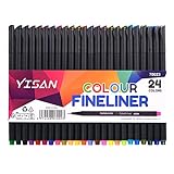 YISAN Fineliner Stifte, Bullet Journal Stifte Set, Filzstifte mit 0,4mm Spitze,24 Farben,...