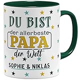 OM3® Tasse mit Name bedruckt Geschenk für Papa Wunschname personalisierbar | Keramik...