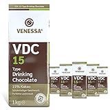 Venessa VDC 15 Trinkschokolade 5 x 1kg, 15% Premium Kakao und Milchanteil, Kakaopulver...