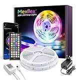 LED Strip 30m,Bluetooth LED Streifen,RGB Farbwechsel LED Lichterkette 30M mit Steuerbar...