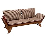 DEGAMO Garten - Liegesofa Tirol 202cm mit klappbaren Seitenlehnen, Eukalyptusholz, mit...