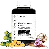 Rhodiola Rosea 4000 mg. 180 vegane Kapseln für 6 Monate. Beugt Ängsten vor und reduziert...