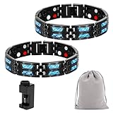 2 Pcs Magnetarmband Herren Noruion Far Infrarot Ionen Armband, Magnetarmband Titanium...