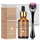 Beayosses Dermaroller Set 0.5mm Microneedling Hautroller mit Haar Wachstum Serum,...