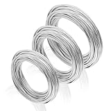 3 Rollen Silber Basteldraht, 1mm 1.5mm 2mm Draht zum Basteln Schmuckdraht Aluminiumdraht...