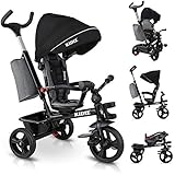 KIDIZ® Dreirad 5in1 Kinderdreirad mit Schubstange Lenksystem Stange ab 1 Jahr, Jogger...