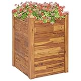 TOYOCC Wohnmöbel Garten Hochbeet 60x60x84cm Größe Massives Akazienholz