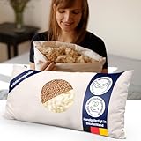 just relaxed Schafschurwoll-Hirse-Kissen 40 x 60 cm – Formstabiles Schlafkissen mit...