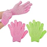 WLLHYF 2 Paar Peeling Handschuhe Körper Dusche Scrubbing Handschuh Dual Textur Bad...