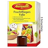 Aeroxon - Fruchtfliegenfalle - 3 Stück - Mittel um Fruchtfliegen zu bekämpfen - Geeignet...
