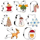 Ausstechformen Weihnachten, AUERVO 8 stück Keksausstecher, Weihnachtsmann, Schneeflocke,...