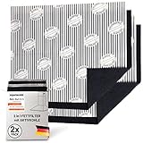 D&D Living® Aktivkohlefilter Dunstabzugshaube | 2er Pack | Fettfilter Flach + Kohlefilter...