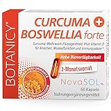BOTANICY Curcuma + Boswellia forte - Kurkuma Weihrauch Kapseln mit Markenrohstoff NovaSOL...