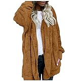 Frauen Winter mittellange Jacke solide Bequeme Cardigan bequemer doppelseitiger Alter...