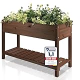 PATKAR® 117x40x78cm Hochbeet Holz [RÜCKENSCHONENDE HÖHE] - Premium hochbeet Balkon oder...