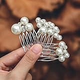 Mayelia Perlenbraut Hochzeit Haarkamm Silber Kopfschmuck Hochzeit Haarspangen Braut...