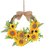 Kunstblumen Kranz Deko, Sonnenblume Kranz, Outdoor Türkranz, Kranz für Haustür,...