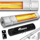 TRESKO Infrarot Heizstrahler 2000W mit Fernbedienung | Wärmestrahler Terrasse elektrisch...