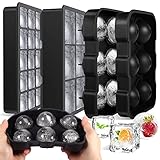 RYMALL Eiswürfelform Silikon 3Stk Eiswürfelbehälter mit deckel Groß Ice Cube Tray zum...