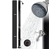 Arebos Solardusche 20 Liter | 228 cm | integrierter Thermometer & Fußdusche | Schwarz |...