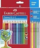 Faber-Castell 201540 - Buntstifte Set für Kinder und Erwachsene, 24-teilig, dreikant,...