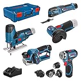 Bosch Professional Akku Bohrschrauber GSR 12V-15 FC(+4x Aufsätze)+Hobel GHO...