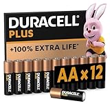 Duracell Plus Batterien AA, 12 Stück, langlebige Power, AA Batterie für Haushalt und...