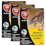 Protect Home Rodicum Ratten Getreideköder 3X 400 g - Zuverlässige Wirkung gegen Ratten -...