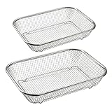 Supremery 2er Set Backofen Edelstahl Grillkorb Grillgitter Grillblech Backkorb für...