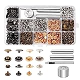MXTIMWAN Druckknopf Set, Druckknöpfe Ohne Nähen, 100 Stück 10mm Kleidung Druckknopf mit...