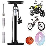 Fahrradpumpe Luftpumpe Fahrrad für alle Ventile/Basketball, Standpumpe Pumpe Luft bis 11...