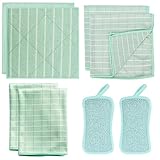 8PCS Mikrofasertücher Reinigung Bambus Tuch Set Fensterputztücher Fenstertuch...