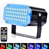 Stroboskop Disco Licht, Sound Aktiviert Und Flash Speed Control Party Licht mit 48 LED...