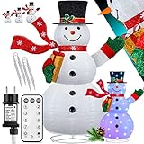 KESSER® LED Schneemann 120cm mit Fernbedienung - Mit 8 Modi Bunter Farbspiel- Timer 24H...