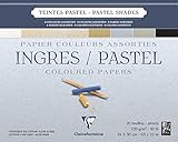 Clairefontaine 96487C Zeichenblock Ingres (geleimt, 25 Blatt, 130 g, gekörnt, 24 x 30 cm,...