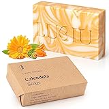 lubiu Ringelblumen Seife Stück - 100g Naturseife als Duschseife Männer, Frauen und...