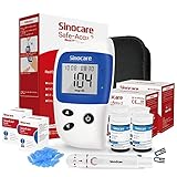 sinocare Safe Accu2 Blutzuckermessgerät, Diabetes-Set mit Blutzuckerteststreifen x 50,...