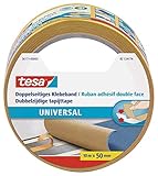 tesa Doppelseitiges Klebeband Universal - Vielseitiges Klebeband für Verpackungen, Deko...