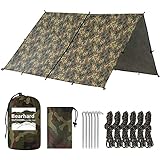 Bearhard Wasserdicht Camping Tarp Zeltplanen 3 x 3 m, Ultraleicht Multifunktionales UV...