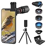 Selvim Handy Objektiv Linse Kit Lens Set 22X Teleobjektiv, 25X Makro Objektiv, 0,62X...